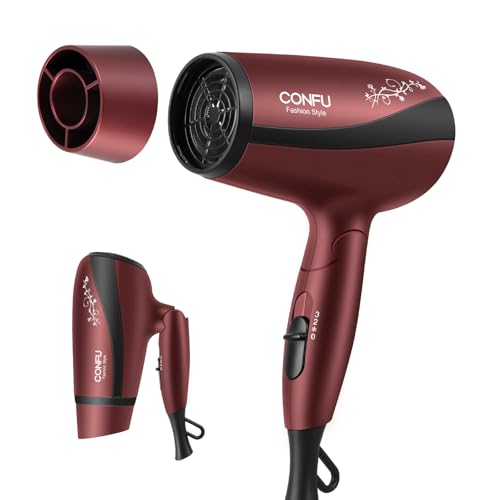 CONFU 1600W Ceramic Ionic Travel Hair Dryer