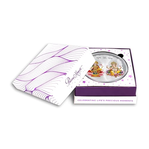 Image of ACPL Precious Moments Maa Laxmi and Ganesh Ji 999 Pure Silver Coin