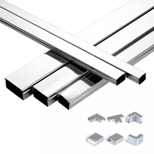 Canaleta para cables RSBFER de acero inoxidable, ducto abierto para gestión de cables, 100 x 50 mm, para interiores, exteriores, garaje y almacén miniatura 1