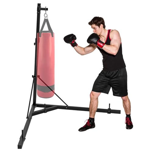 TRVFPON Punching Bag Stand Height Adjustable Heavy Bag Stand Heavy Duty Boxing Bag Stand 150LBS Max Steel Bag Stand for Heavy Bag and Sandbag for Home Gym