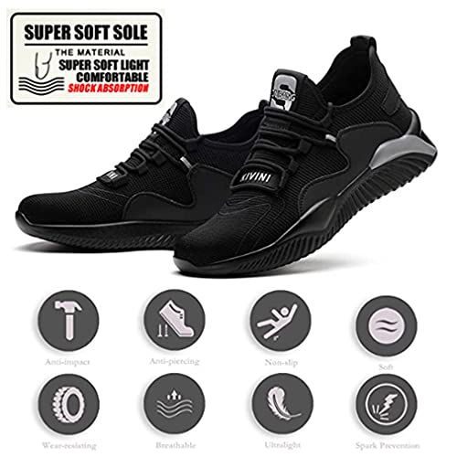 Veiligheidsschoenen heren dames werkschoenen met stalen neus lichte werkveiligheidsschoenen ademende Antislip sportieve… - Image 6