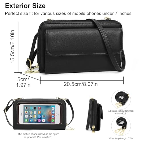 Image of GOIACII Phone Purse Crossbody Bags for Women Small Travel Wallet Touch Screen RFID Blocking