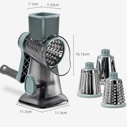 Eleko Meyar Cheese Grater with Handle, Multifunctional Manual Rotary Cheese Grater - Cheese Shredder Easily Chop Carrots, Potatoes, Vegetables and Fruits and Easy to Clean(blue) by Eleko Meyar - Image 5