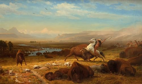 Toile Décor Art Mural Classique Le dernier animal d'Albert Bierstadt 60x90cm