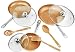 9 Pc Set Copper Frying Pan with Lids and Spoons -Non Stick Chef Pan 8,10 & 12'' - Heavy Duty Tempered Glass Lids, PFOA Free Skillet, Oven & Dishwasher Safe 3 Pans 3 Lids 3 Professional Spatula & Spoon