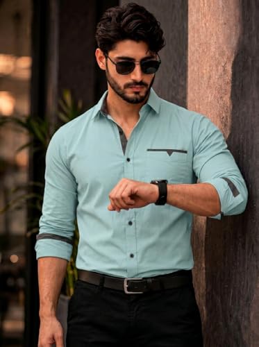 Image of Amazon Brand - INKAST Cotton Shirt for Men | Regular Fit Full Sleeve Casual Shirt | Stylish Formal Office Wear Shirts for Men | Soft Comfortable Breathable Cotton Fabric | Fashionable Office Wear