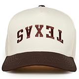 Two Tone Vintage Snapback Hat - Texas (Upside Down) - Brown/Beige