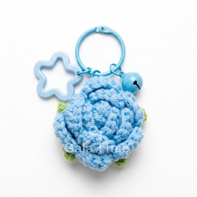 Image of Handmade Crochet Flower Keychain for Bags Keys Purse Backpack Cute Aesthetic Yarn Keyring Bag Charm Handmade Soft Thread Flower Keychain for Girls Women Kids Gifting and Daily Use