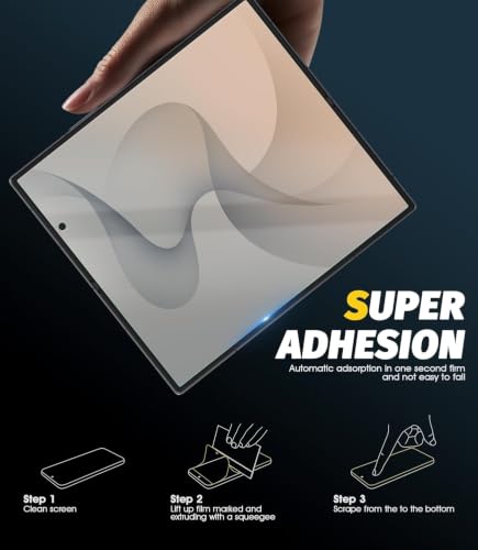 Image of Uyiton 4-in-1 Screen Protector for Samsung Galaxy Z Fold 7 | HD Clear Screen Guard Set with Front Screen, Back Panel, Inner Display & Hinge Protector | Anti-Scratch | Bubble-Free Easy Installation