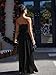 LAGSHIAN Women's Elegant Tube High Split Maxi Dress Strapless Bodycon Ruched Long Formal Evening Dress Black