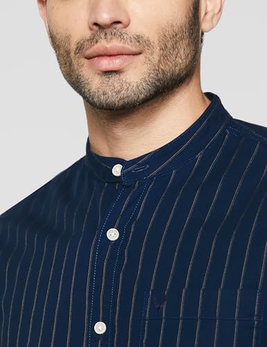 Image of Allen Solly Men's Casual Mandarin Collar Shirt | Regular Fit | Contemporary Design | Smart Casual Wear