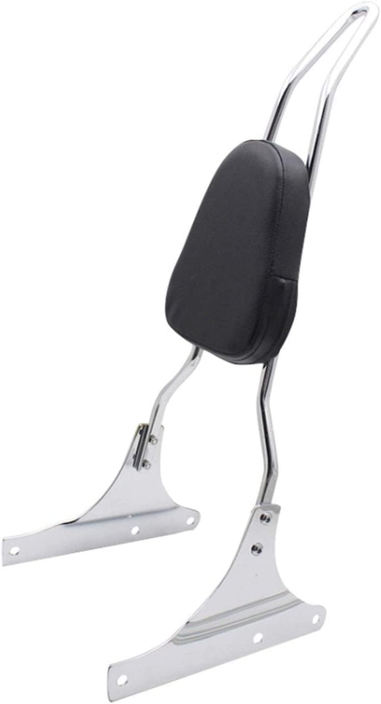New Silver Motorcycle Rear Seat Chrome Backrest Sissy Bar Back Rest Compatible For Harley Fatboy EFI FLSTF Heritage Softail Classic FLSTC