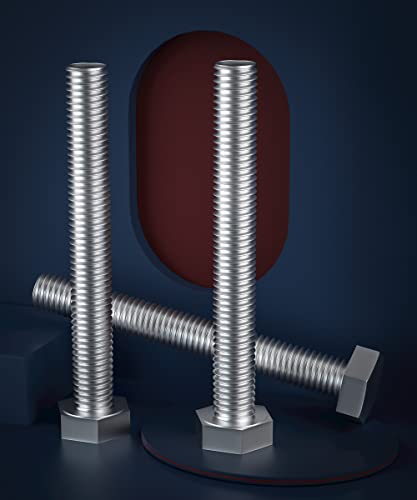 Image of 5 /16-18 x 3-1 /2 inch (1 /2 to 6 inch Optional) Hex Head Screw Bolt, Stainless Steel 18-8(304), Fully Threaded,15pcs