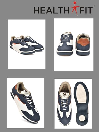 Image of HEALTH FIT Softest Cushioned Sneakers Supreme Comfort Fashion Sneakers for Men's Low Top Sneakers Sophisticated Style Versatile Design 149