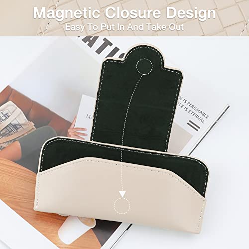 KINIVA Sunglasses Holder for Car Visor Leather Glasses Case with Clips for Car Visor Automotive Interior Visor Accessories Apply to All Car Models (10 Beige) by KINIVA - Used condition - Image 6