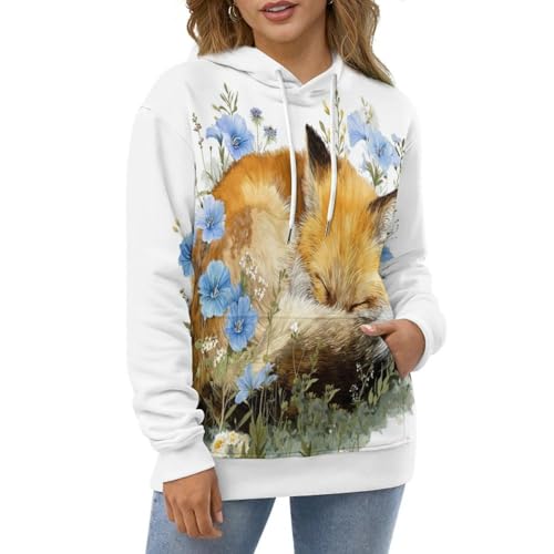Sweatshirt a capuche manches longues renard pull pour homme décontracté - 2