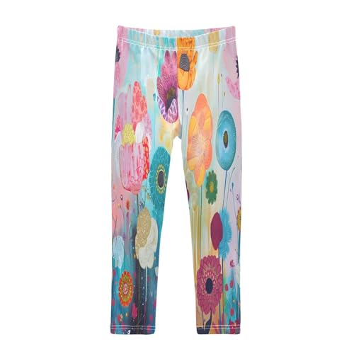 Bolaz Toddler Girls Leggings Printed Yoga Pants Leggings Giraffe Composed Flower for Kids