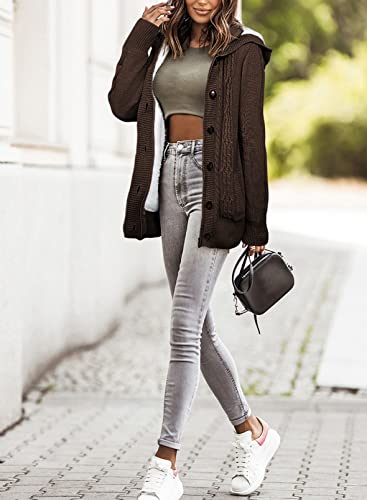 Image of Sidefeel Women's Cardigan Sweaters Hooded Cardigans Fleece Lined Jackets Winter Sweater Coat