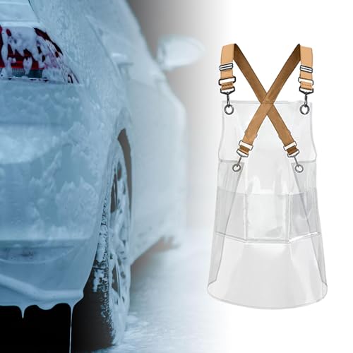 Tablier transparent cuisine protection imperméable lavable facilement - 7