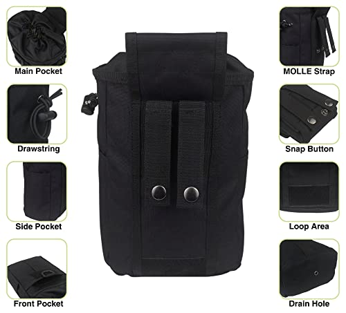 Tactical Military MOLLE Dump Pouch – Foldable Durable and Versatile Magazine Utility Waist Bag for Outdoor Enthusiasts, with 1 Flag Patch Included - Image 5