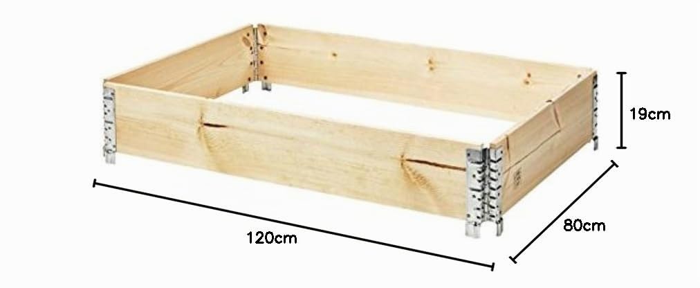 rg-vertrieb 9X Palettenrahmen Aufsatzrahmen Holz für Europalette, Hochbeet Rahmen Faltbar, Stapelrahmen für Garten & Lager 120x80x19cm Natur
