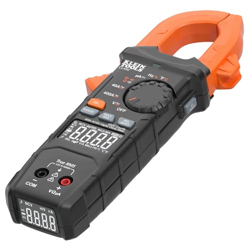 Klein Tools CL490 AC/DC Digital Clamp Meter with TRMS, Dual Display, Auto-Ranging, Current, Voltage, Resistance, Continuity, NCVT Detection, and Reverse Contrast LCD