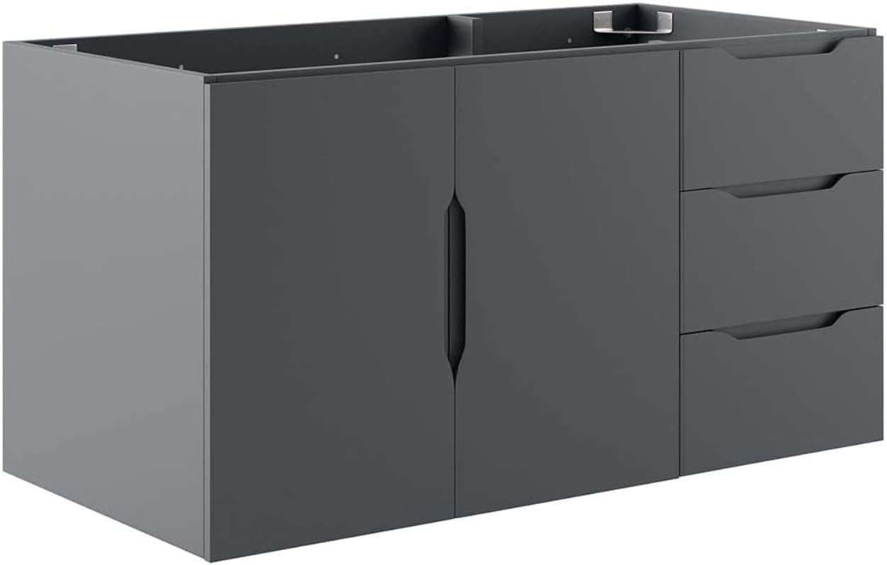 Modway Vitality 35.5" MDF and Particleboard Bathroom Vanity Cabinet in Gray