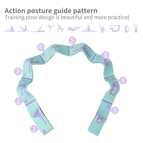 2 PCS Adjustable Extended Children's Stretching Straps with 8 Loops, Multi-Functional Elastic Stretch Bands for Gymnastics, Dance, Latin Training, Ballet, Exercise, Yoga - Image 3