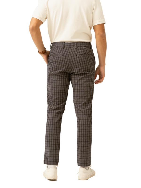 Image of The Pant Project Luxury PV Stretchable Casual Checks Pant for Men | Stylish Slim Fit Men's Wear Trousers for Office or Party