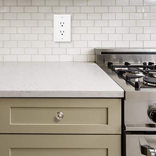 Image of Henne Bery Sunken Pearls Heavy Duty Decorative Wall Plate Switch Plate Outlet Cover (Single Decorator, 3 Pack, White)