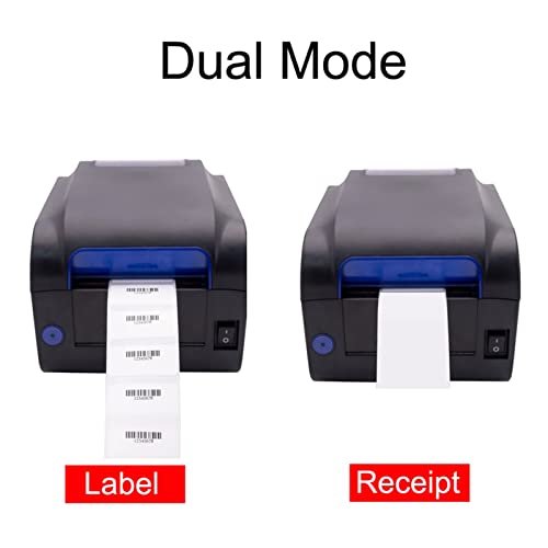 Image of 2 in 1 Label Barcode Printer Thermal Receipt Printer Bar Code QR Code Adhesive Sticker Paper Support Mobile