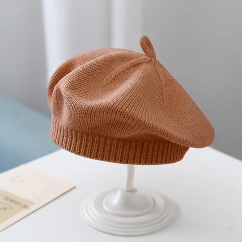 Baby Beret Hat Toddler Girls Fall Winter Warm Beanie Cap Little Girl French Artist Knit Hat for 0-12 Months3