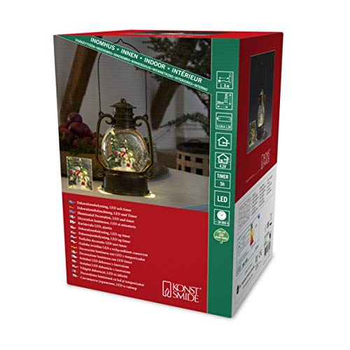 Preisvergleich Produktbild Konstsmide LED Kugellaterne Schneemänner, groß, wassergefüllt, wählbare Energieversorgung, mit 5h Timer, 1 warm weiße Diode, 4.5V Innentrafo / batteriebetrieben, Innen, 3 x C 1.5V (exkl.) - 2867-000