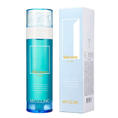 MAXCLINIC Blue Tansy Oil Foam Detergente viso e struccante tutto in uno con olio di tanaceto blu marocchino 110g   3,88 once.