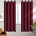 Produktbild BGment Thermo-Verdunklungsvorhänge Feste weichfließende blickdichte Dunkelrot-Gardinen mit Ösen für Schlafzimmer, 137 cm x 117CM (H x B) 2er-Set