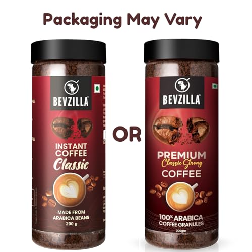 Image of Bevzilla 400 Gram (200GMx2) Classic Instant Coffee Powder | Arabica Beans | Best For Espresso, Latte & Cappucino | Enjoy Hot & Cold