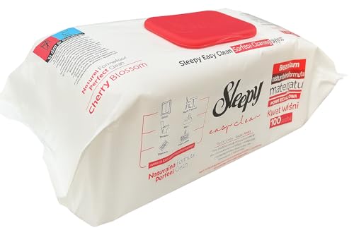 Sleepy Easy Clean EXTRA Cleaning Towel, Cloths Wipe, Antibacterial, Extra Large and Strong, Vegan (Cherry Blossom), 12 x 22 cm, 100 count