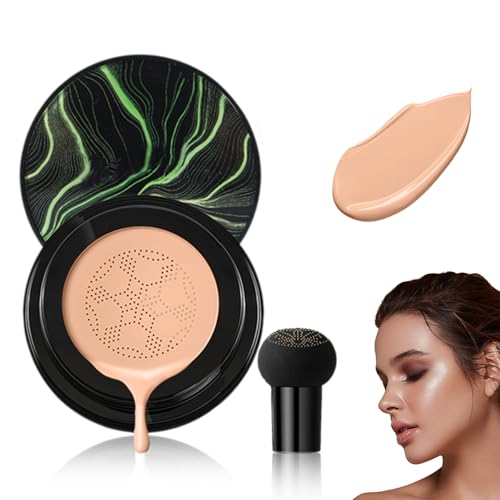 Foundation for Older Women, 2026 New Mushroom Head Cushion CC Cream, Full Coverage BB Cream Foundation for Mature Skin Moisturizing Concealer Brighten Long-Lasting Flawless Skin Tone (Brown)