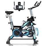 Worldgeil Heimtrainer Fahrrad Ergometer mit Magnetwiderstand - Hometrainer mit LCD-Display & Tablet-Halterung - Spinning Bike Indoor Fitnessbikes - Fahrradtrainer Speedbike für Training zu Hause