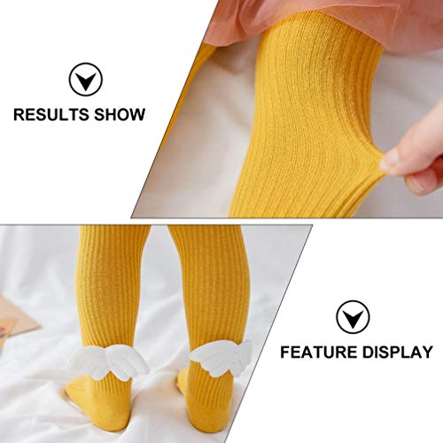 STOBOK 2 Pares de Meia-Calça Bebê Meninas Meias de Algodão Macio Respirável Asa de Anjo Legging de B