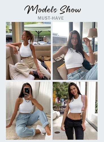 LOLONG Womens Crop Sleeveless Racerback Tank Tops Rib-Knit Casual Basic Shirts4