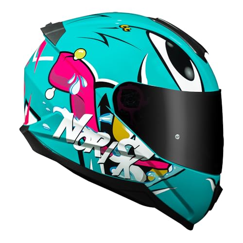 Capacete Feminino Norisk Razor Mad Azul Moto Fechado (56)