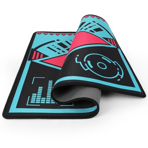 Image of Desk Chair Mat for Hardwood Floor | Hatsune Miku 01 Logo & Music-Themed Elements(36 x 48 in)
