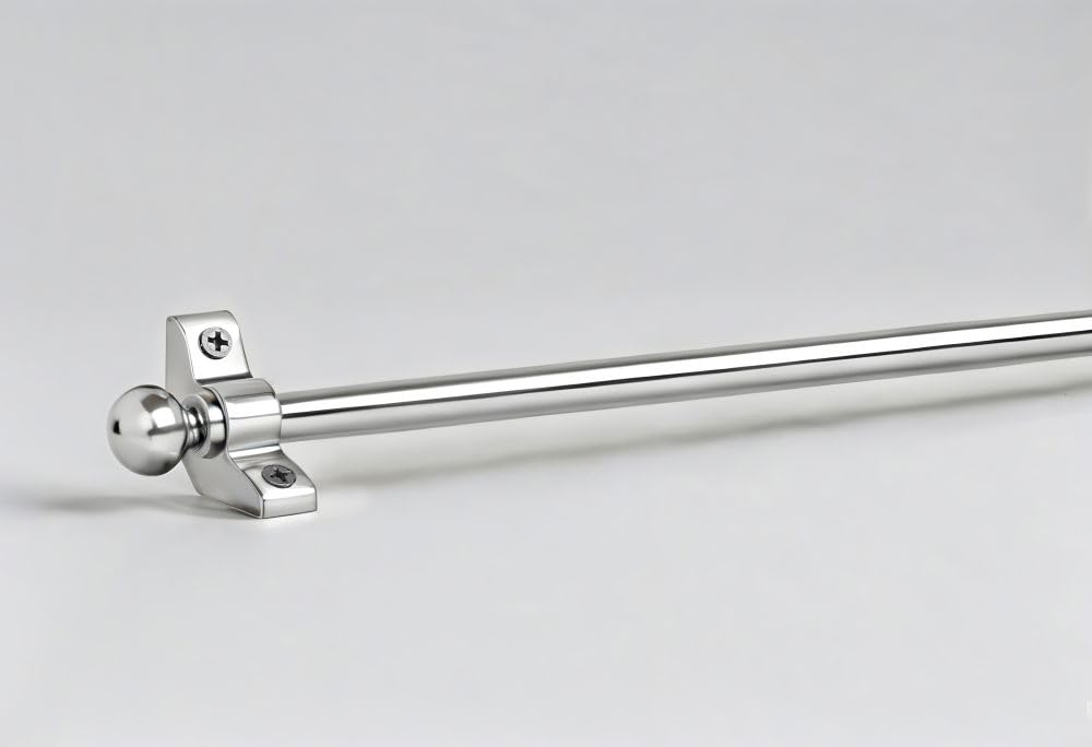 Premium Metal Stair Rod Set (72.5 cm x 10 mm) in Satin Silver - Ball End Finials
