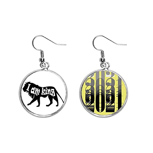 Svart djur lejon kontur naturliga örhängen smycken mode 2021 nyår gåva