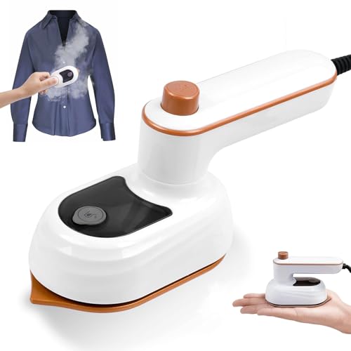 Herbst Mini Dampfbügeleisen, Reise Bügeleisen Faltbares Tragbares, Dampfbügeleisen Reise Steamer, Keramik Antihaft Bügelsohle mit 50ml Wassertank,Klein Bügeleisen Dampf für Zuhause Reisegebrauch(Weiß)