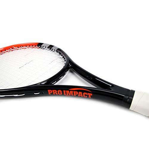 Pro Impact Adult & Junior Tennis Racket For Professional Player Good Control Grip Training Speed Team Match Tennis Racquet Lightweight Shock Proof(Aluminium/Aluminium+Graphite/100% Graphite) Full Size #TOP2