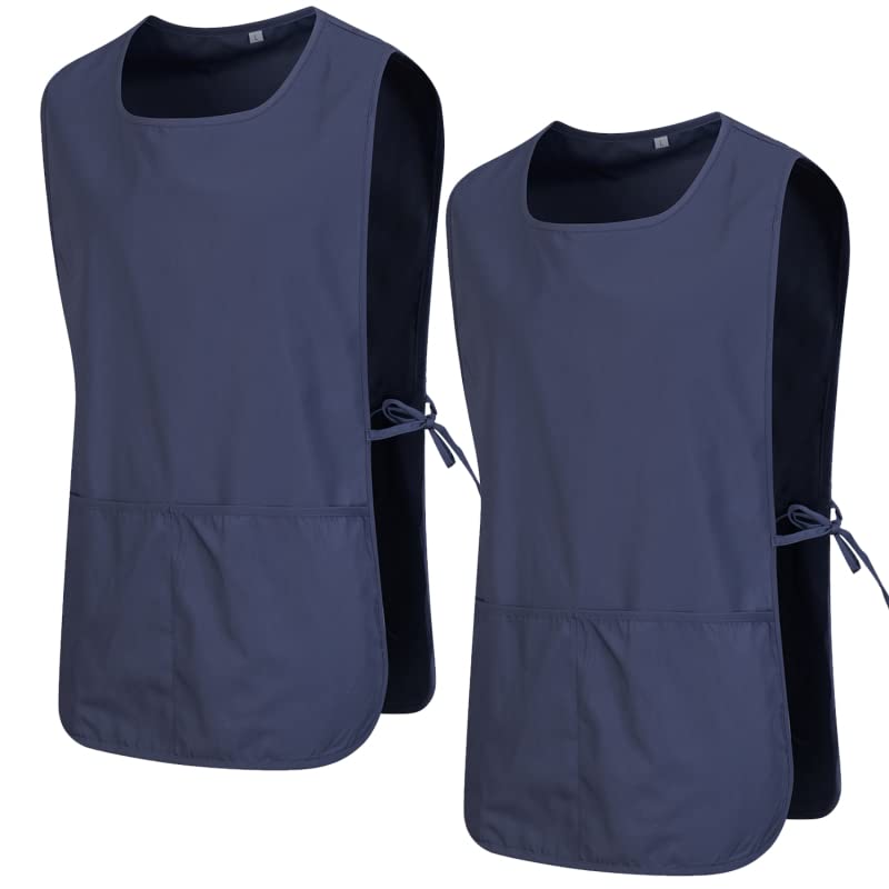 MISEMIYA - Package 2 Units - Cleaning Apron Work Uniform Clinical Medical Cleaning 2-3301 - X-Large, Gray 68