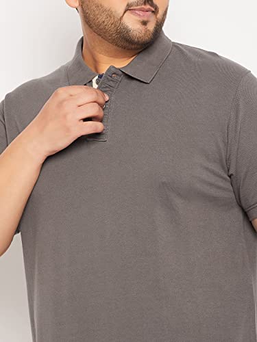 Image of Club York Men Cotton Blend Half Sleeve Polo Neck Solid Plus Size T-Shirt