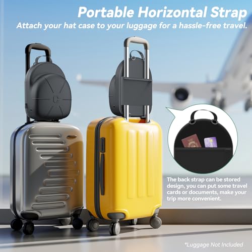 CLESOO Cap Aufbewahrung - Harte Hutschachtel für Baseball Cap mit Abnehmbarem Aufbewahrungstasche - Mützenhalter Organizer Halterung mit Deckel & Verstellbarem Schulterriemen für Reisen Hause